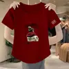 Comercio Electrónico Transfronterizo~Últimas Piezas Marca Cortada Etiqueta de Tienda Retirado Comercio Exterior Casual Versátil Manga Corta Irregular Top Camiseta Mujer