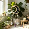 Elegante atrapasueños con árbol de la vida de piedra natural cruda, adorno colgante, campanilla de viento colorida para pared, superventas transfronterizo
