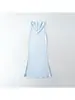 Vestido tubinho strapless da marca Z, vestido longo de cetim emagrecedor transfronteiriço, moda feminina atacado verão 2026, estilo europeu e americano ZA