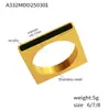 Açúcar Novo Anel Quadrado Plano de Acrílico Feminino Geométrico Simples Estilo Frio Aço Inoxidável Banhado a Ouro Dedo Indicador