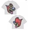 Camiseta de calle de hip-hop con estampado de dibujos animados, holgada, estilo gótico Harajuku, de algodón, de manga corta, para hombre y mujer.