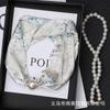 Traje siciliano Viento de vacaciones Hebilla magnética Clavícula Bufanda de seda Collar de perlas Bufanda Bufanda decorativa para el cuello Banda para el cabello Mujer