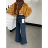 Jeans Acampanados Gruesos Cálidos de Color Claro con Forro Polar para Mujer, Modernos Jeans de Campana Adelgazantes de Longitud Completa en Azul Oscuro y Azul Claro
