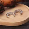 Pendientes de Plata S925 con Diseño Nicho Estilo Coreano de Croissant, Pendientes de Moda para Hombres y Mujeres, Pendientes Brillantes Estilo Francés con Giro Espiral