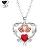 Colar Knn-517 Estilo Europeu e Americano Transfronteiriço Coração de Rosa em Forma de Coração com Pingente de Corrente de Clavícula Cravejada de Diamantes de Alta Qualidade para Mulheres