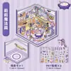 Casa miniatura DIY feita à mão, decoração de cena em miniatura 3D, armazenamento empilhável, adesivos para alívio do estresse, materiais de papelaria para estudantes