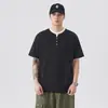 Roupas Masculinas Xintang 2026 Nova Camiseta de Manga Curta de Verão Marca Moderna Masculina Estrutura Solta Camiseta Falsa de Duas Peças