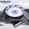 Prato de Melamina prato fundo para sopa comercial imitação de porcelana azul e branco plástico redondo lado reverso espesso prato de acompanhamento prato de jantar prato criativo de lagosta
