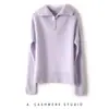 Suéter de cachemira para mujer, 100% cachemira pura, con solapa y cremallera, grueso, suelto, adelgazante, para otoño e invierno, recién llegado, ropa exterior.
