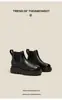 Botas Chelsea de Cuña Estilo Caballero Británico para Mujer 2025 Otoño Nuevo Estilo con Manga Más Terciopelo Color de Contraste Botines Cortos de Chimenea