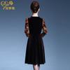 Vestido de veludo dourado conjunto para mãe primavera 2023 novo saia bordada chinesa roupas para crianças mulheres de meia-idade uma consignação