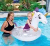 Novo Boia Inflável Transparente de Unicórnio com Lantejoulas, Boia de Braço Infantil, Colchonete Flutuante de Água em Formato de Flamingo