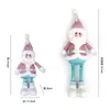 Muñeco de muñeco de nieve y reno navideño con patas retráctiles, gorro tejido, adorno para escaparate, decoración marrón transfronteriza