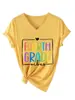 Vibras de cuarto grado Amazon eBay sitio independiente cómoda y elegante camiseta de manga corta con cuello en V para mujer para comercio exterior