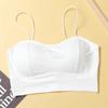 Acolchoado de Peito Espessado 4cm Seda Gelada de Verão Costas em U Grande Sutiã de Alça Envolvente nas Costas Tubo para Seios Sem Aro Base Roupa Íntima Sutiã