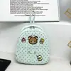 Mochila pequeña de lunares verde menta esponjosa bordado de osito y tostada mini mochila estudiante diaria versátil bolsa pequeña