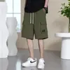 Shorts de Trabalho para Jovens Estampados Modernos Versátil Estilo Americano Calças Esportivas Masculinas de Verão Largos Finos Retos Casuais Shorts de Cinco Pontos