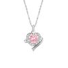 Hermoso collar de plata de ley 925 con diseño de nicho para mujer, cadena de clavícula de estrella de lujo ligera con colgante de circonita rosa.