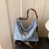 Bolsa de Ombro Elegante Feminina para Travessia de Fronteira, Nova Coleção Primavera 2026 Bolsa Casual com Laço, Bolsa de Braço, Bolsa Tote