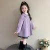 Gabardina de Algodón de Doble Botonadura Estilo Coreano para Niñas Estilo Primavera/Otoño 2026 Nueva Llegada Moda Infantil Elegante Top de Moda para Niña Pequeña