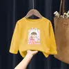 2039# Camiseta de Manga Larga para Niños y Niñas Primavera y Otoño Nueva Ropa Infantil Estilo Occidental Camisa Base Delgada Top Casual