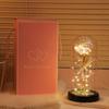 Atacado Flor Artificial Rosa Luminária de Noite de Vidro Escritório Quarto Estudo Decorações de Mesa Presente de Feriado Decoração
