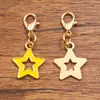 Accesorios de joyería de aleación multicolor y multiestilo, dijes colgantes de esmalte dorado KC, colgantes de flor, corazón, pentagrama y chile