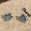 Aretes Cielo Estrellado Azul, Estrella de Cinco Puntas, Aretes Estrella de Cuatro Puntas, Aretes de Diseño Nicho, Nuevo Estilo 2024