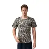 Camiseta Camuflada para Esportes ao Ar Livre de Manga Curta, Camiseta Camuflada de Manga Curta para Treinamento e Exercícios ao Ar Livre, para Montanhismo e Caminhada, Respirável e de Secagem Rápida