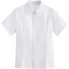 Camisa Branca Pura Básica Gola Quadrada Manga Curta de Verão Roupa de Trabalho Branca Feminina Verão Solta Estilo Coreano Top Camisa Versátil