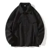 Nueva chaqueta de forro polar para otoño e invierno para hombre, abrigo casual holgado para el trabajo, cárdigan de estilo japonés con cuello alto, chaqueta cálida