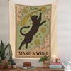 Tapiz Transfronterizo Hogar Bohemio Tapiz Decoración de Habitación Tela Colgante Tela de Fondo Tapiz Colgante Tarot Tapiz de Gato