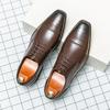 Zapatos de cuero puntiagudos para hombre, de talla grande, para las cuatro estaciones, de moda, de negocios, de estilo británico, para boda.