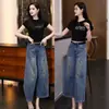 Jeans de pierna ancha de cintura alta para mujer, nuevo estilo verano 2026, holgados y estilizan, pantalones cropped, casuales y versátiles, con un corte recto fluido