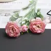 3 peonías artificiales aterciopeladas para decoración de bodas, flores artificiales para arreglos de boda, arte floral para decoración del hogar