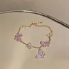 Alas de Mariposa Niebla de Durazno~ Pulsera de Mariposa de Circonita Súper Brillante Dulce Estilo Coreano Estilo Ins Pulsera Accesorios de Mano Versátiles de Lujo Ligero de Gama Alta