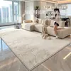 Tapete estilo italiano, minimalista, sem lavagem para salas de estar e quartos, adequado para sofás e mesas de centro, à prova d'água e resistente a manchas, com toque luxuoso, fácil de limpar e design espesso de cobertura total