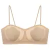 Sujetador de Espalda Invisible tipo Base de Maquillaje Ultra Delgada de Verano con Copas de Patitas de Gato para Bustos Pequeños, Ropa Interior Strapless Cómoda y Transpirable al por Mayor