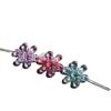 Accesorios de bricolaje, cuentas acrílicas de 17 mm, cuentas de flores de seis pétalos chapadas en color, cuentas de colores con agujero recto, cuentas sueltas