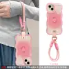 Cordón de Muñeca de Durazno Adecuado para Funda de Teléfono Apple 18Pm iPhone 15 Silicona Transparente 17 Doble Soporte 16 Lindo
