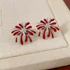 Aretes de Aguja Plateada con Incrustaciones de Circonita, Diseño de Flor con Goteo de Aceite, Sensación de Lujo y Alta Gama, Aretes de Moda y Versátiles al por Mayor