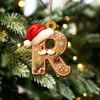 Novo Pingente Plano de Acrílico Carta de Pão de Gengibre do Papai Noel de Natal Enfeites de Árvore de Natal Enfeites de Festival