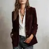 Jaqueta Feminina Europeia e Americana 2026 Loja Independente Amazon, Elegante Casaco de Camurça Retro de Botão Único para Outono e Inverno