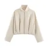 Comércio Exterior 2026 Outono Novo Moda Casual Europeia e Americana Feminina Jaqueta Bomber Casaco Top Feminino F612701