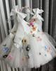 Vestido Infantil Estilo Europeu e Americano Vestido de Princesa 2026 Novo Floral Anfitriã Passarela Apresentação de Piano Fantasia de Apresentação para Meninas