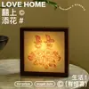 Adornos de Boda, Lámpara con Marco de Fotos de Palabra Feliz, Decoración Linda de Dibujos Animados, Habitación de Boda, Dormitorio, Casa Nueva, Lámpara de Noche para Recién Casados, Regalo para los Recién Casados