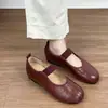 Sapatos Mary Jane Planos Estilo Retrô Coreano para Mulheres 2026 Novos Bico Redondo Slip-on Sapatilhas Boca Rasa Sapatos Únicos Tendência