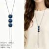 Cadena para Suéter de Collar Largo Geométrico, Accesorio de Lujo de Alta Gama, Versátil y de Moda, Colgante de Perla para Otoño e Invierno