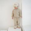 Ropa Coreana para Bebé Niña Primavera y Otoño Ropa Coreana para Niños Traje Deportivo de Color Sólido Otoño Sudadera de Algodón Puro a