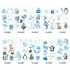 Pegatinas de Tatuaje para Fiesta de Invierno Serie Azul Pingüino Muñeco de Nieve Árbol de Navidad Tatuajes Temporales para Disfraz de Fiesta
